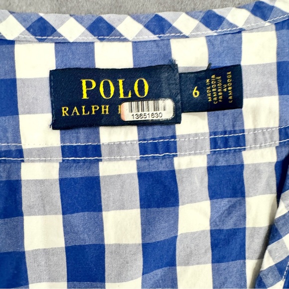 Polo Ralph Lauren Plaid Meg Dress • size 6 • blue and white gingham - Picture 7 of 15